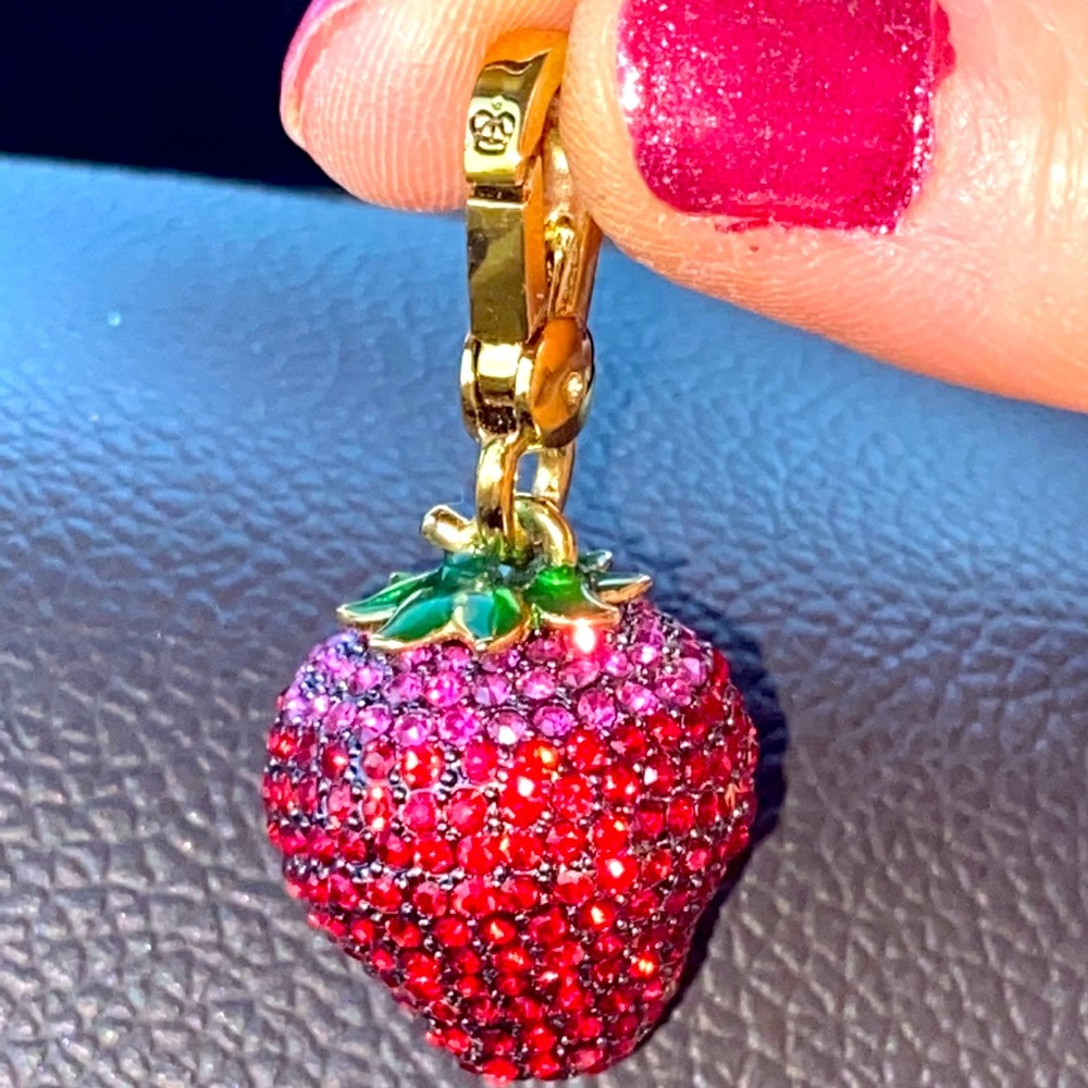 NEW Y2K Juicy Couture PAVE STRAWBERRY CHARM SWAROVSKI CRYSTALS